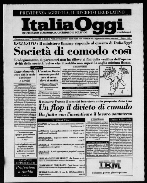 Italia oggi : quotidiano di economia finanza e politica